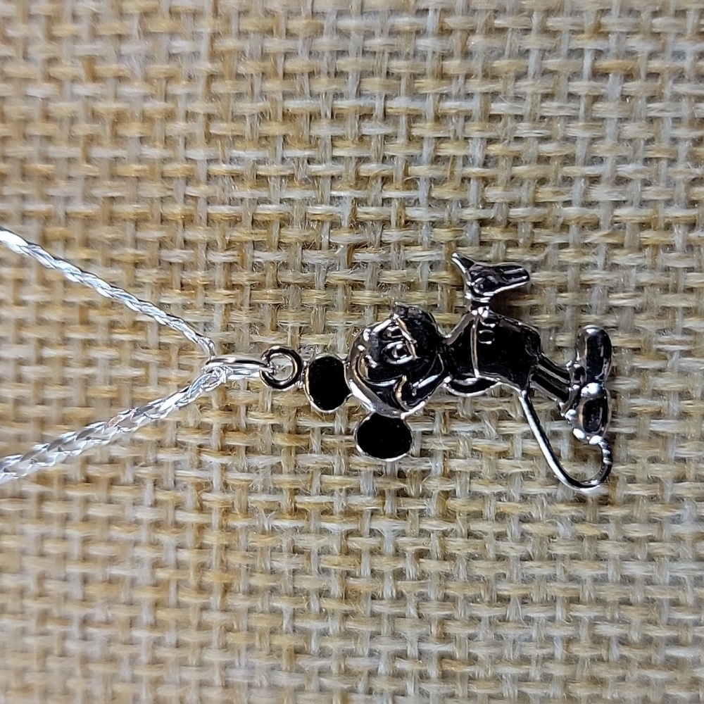 Sterling Silver Disney Mickey Mouse Pendant Necklace